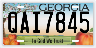 GA license plate QAI7845
