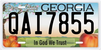 GA license plate QAI7855