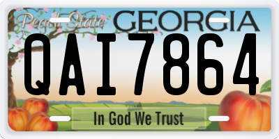 GA license plate QAI7864