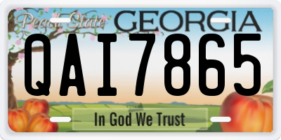 GA license plate QAI7865