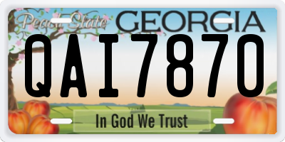GA license plate QAI7870