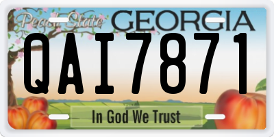 GA license plate QAI7871
