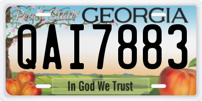 GA license plate QAI7883