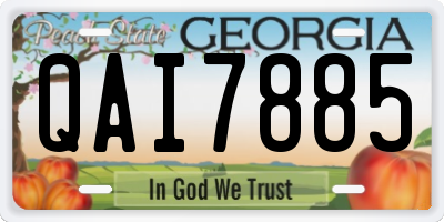 GA license plate QAI7885