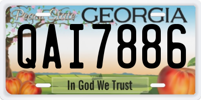 GA license plate QAI7886