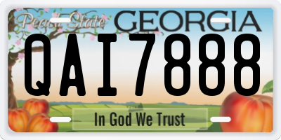 GA license plate QAI7888