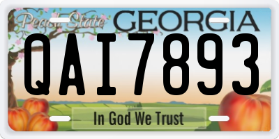 GA license plate QAI7893