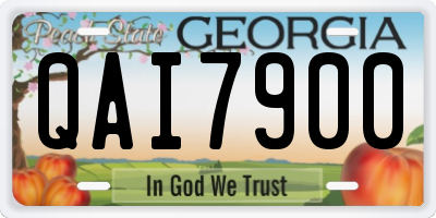 GA license plate QAI7900
