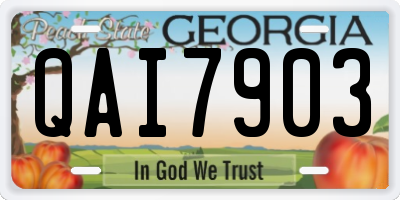 GA license plate QAI7903