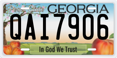 GA license plate QAI7906