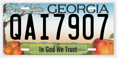 GA license plate QAI7907