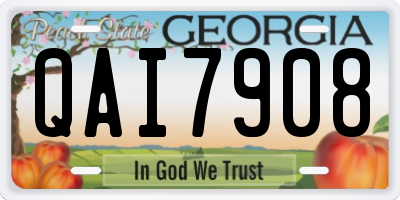 GA license plate QAI7908