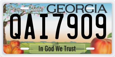 GA license plate QAI7909