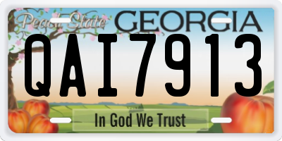GA license plate QAI7913