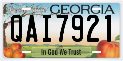 GA license plate QAI7921
