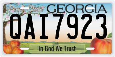 GA license plate QAI7923