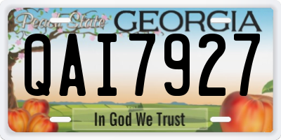 GA license plate QAI7927