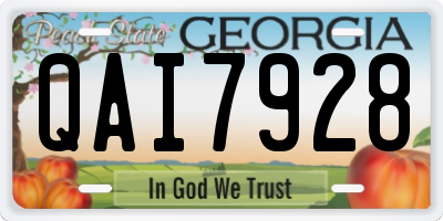 GA license plate QAI7928