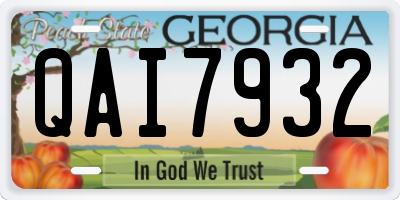 GA license plate QAI7932