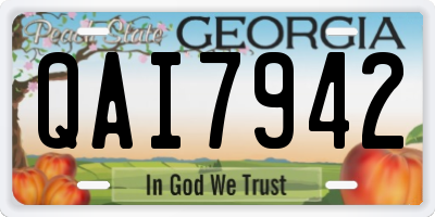 GA license plate QAI7942