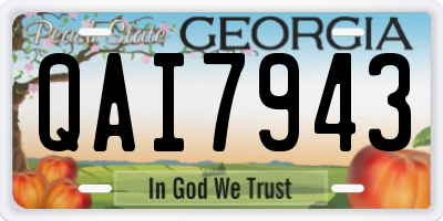 GA license plate QAI7943
