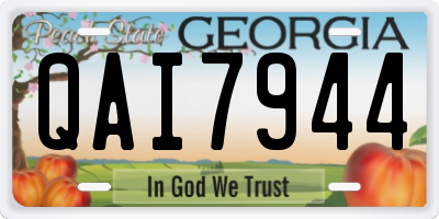 GA license plate QAI7944