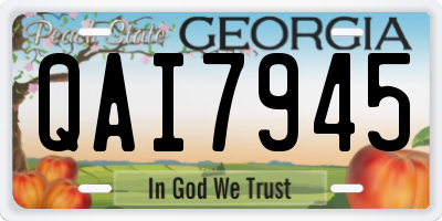 GA license plate QAI7945