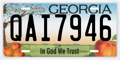 GA license plate QAI7946