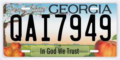 GA license plate QAI7949