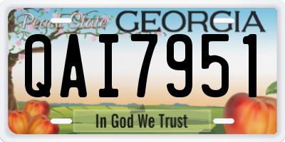 GA license plate QAI7951