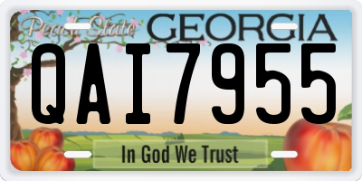 GA license plate QAI7955