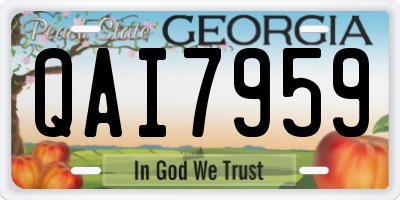GA license plate QAI7959
