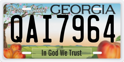 GA license plate QAI7964