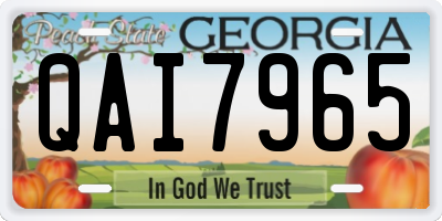GA license plate QAI7965