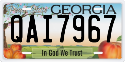 GA license plate QAI7967