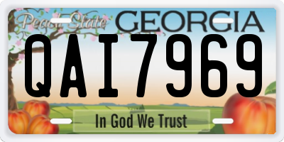 GA license plate QAI7969