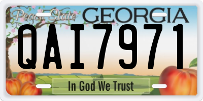 GA license plate QAI7971