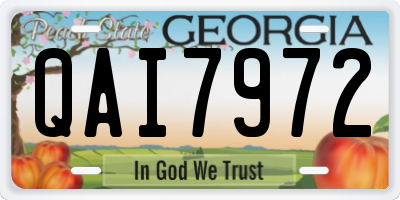 GA license plate QAI7972