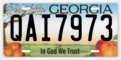 GA license plate QAI7973