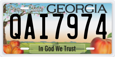 GA license plate QAI7974