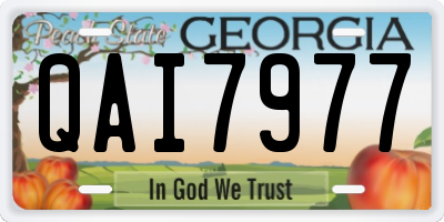 GA license plate QAI7977