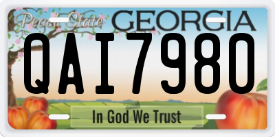 GA license plate QAI7980
