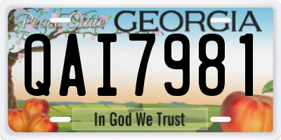 GA license plate QAI7981