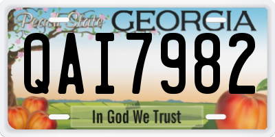 GA license plate QAI7982