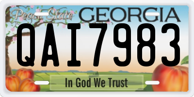 GA license plate QAI7983