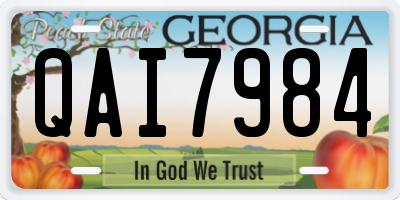 GA license plate QAI7984