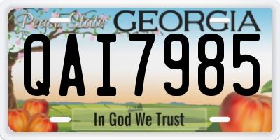 GA license plate QAI7985