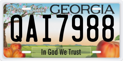 GA license plate QAI7988