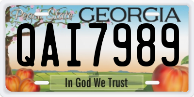 GA license plate QAI7989
