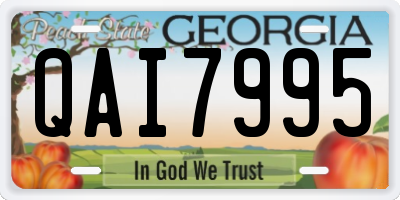 GA license plate QAI7995